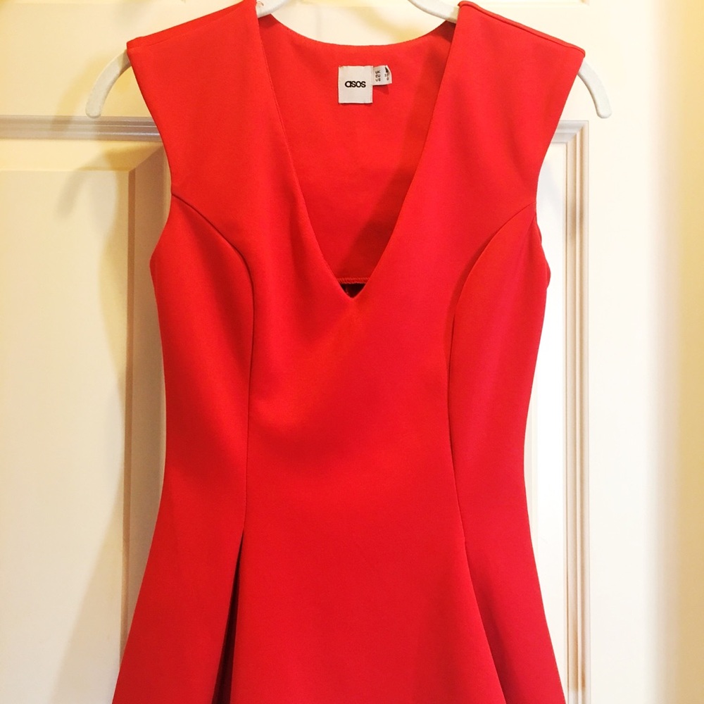 ASOS Red Peplum Top - Size XS